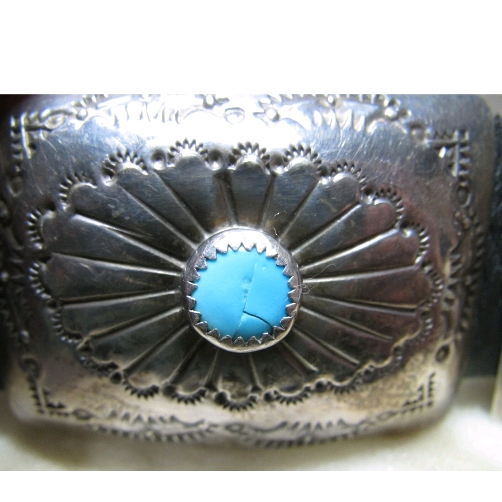 Sterling & Turquoise Concho Belt - Picture 5 of 13
